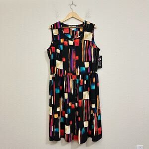 Vintage MAGGIE SWEET Finger Paints Dress Abstract Sleeveless NWT